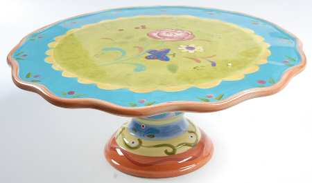 Tea Garden 12" Diameter Pedestal Cake Stand