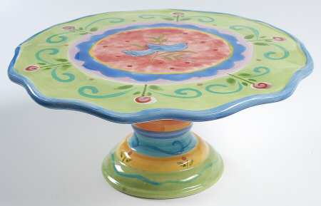 Tea Garden 10" Diameter Pedestal Cake Stand