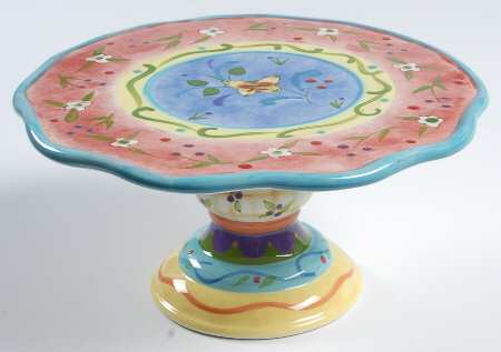 Tea Garden 8" Diameter Pedestal Cake Stand