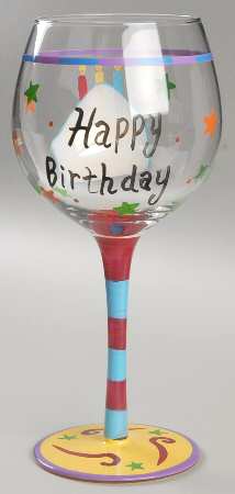 Happy Birthday Glassware Wine