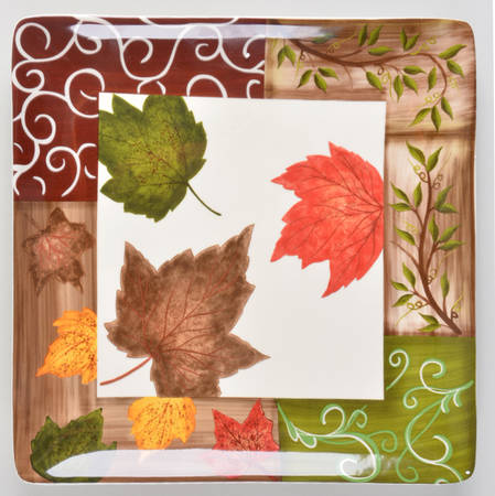 Fall Elegance 12" Square Serving Platter