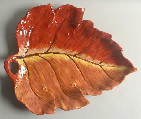 Fall Elegance 16" Leaf Shaped Platter