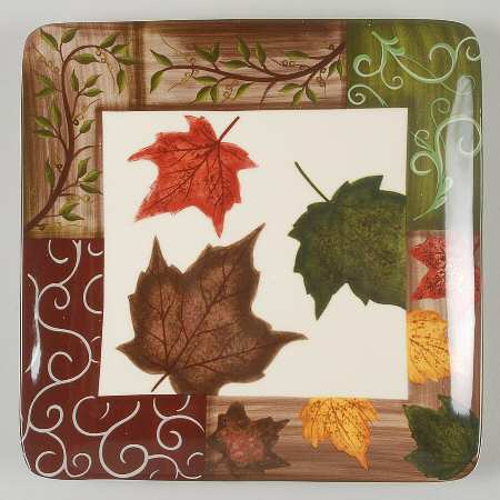 Fall Elegance Square Salad/Dessert Plate