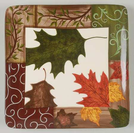 Fall Elegance Square Salad/Dessert Plate