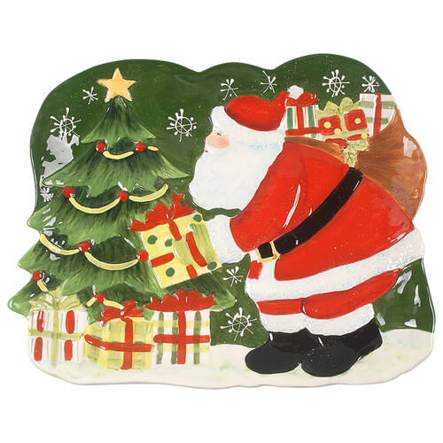 Vintage Santa 16" Figural Platter