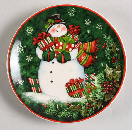 Vintage Snowman Canape Plate