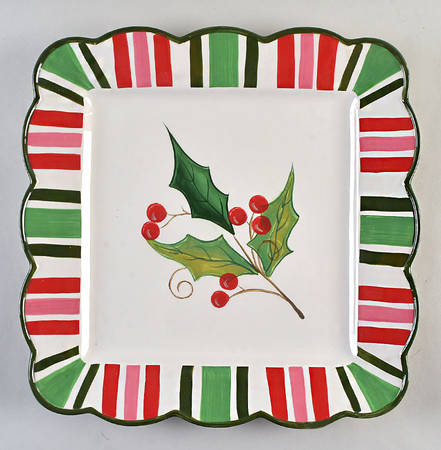 Victorian Christmas 16" Square Serving Platter