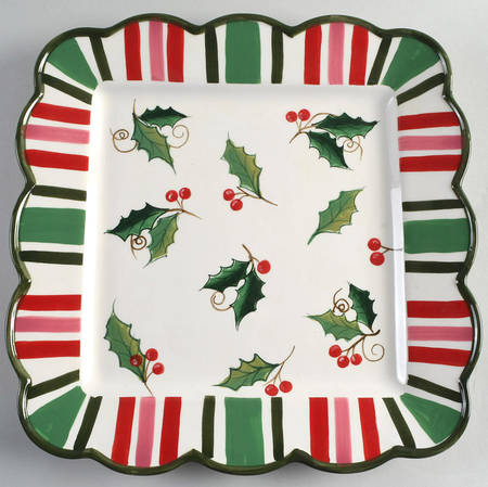 Victorian Christmas 13" Square Serving Platter