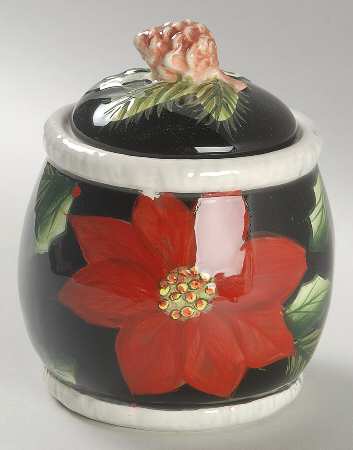 Poinsettia Sugar Bowl & Lid