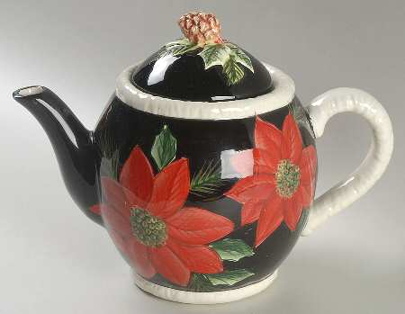 Poinsettia Teapot & Lid