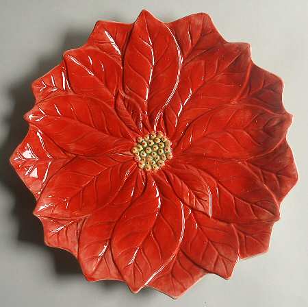 Poinsettia 13" Figural Platter