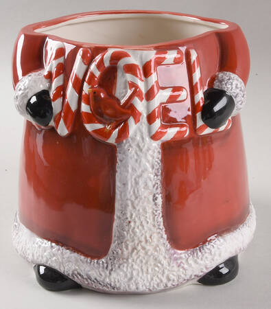 Candy Cane Santa Figural Cookie Jar No Lid