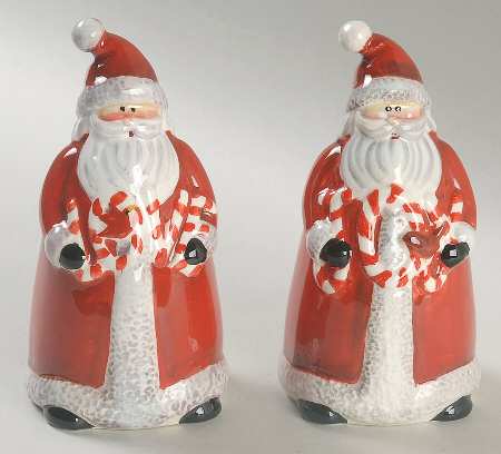 Candy Cane Santa Figural Salt & Pepper Set