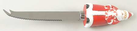 Candy Cane Santa Cheese Knife with Stainless Blade
