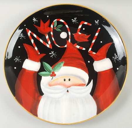 Candy Cane Santa 15" Chop Plate (Round Platter)