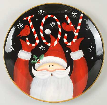 Candy Cane Santa 13" Chop Plate (Round Platter)