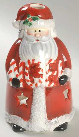 Candy Cane Santa Figural Tea Light Candleholder