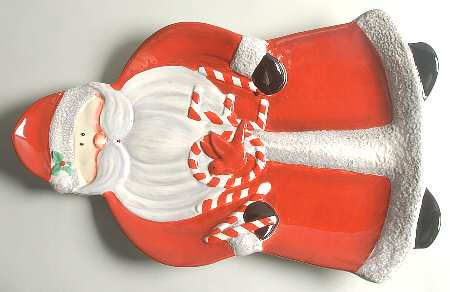 Candy Cane Santa 18" Figural Platter