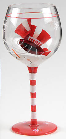 Red Hat Snowman Glassware Wine