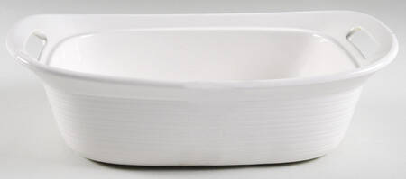 Etch White Linen 2.5 Quart Rectangular Casserole No Lid