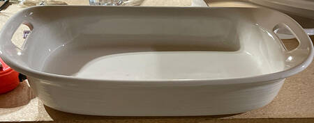 Etch White Linen 16" Rectangular Baker