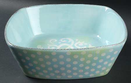 Damask Dot 10" Square Serving Bowl