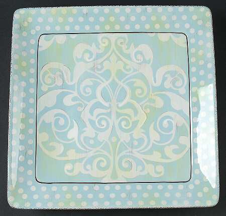 Damask Dot 14" Square Platter
