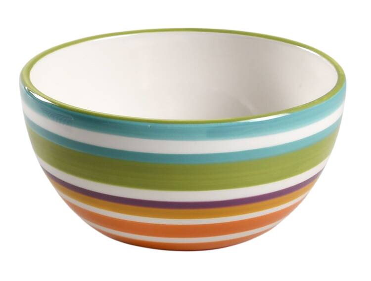 Floral Stripe Soup/Cereal Bowl