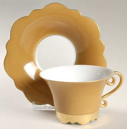 Samoa Automne Marron (Brown) Flat Cup & Saucer Set