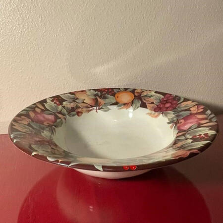 Fruit Wreath 14" Round Serving Bowl