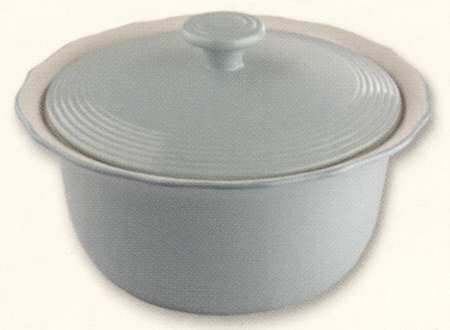 Fluted Blue 2 Qt Round Covered Casserole