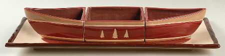 Rustic Lodge Condiment Set - Set of 3 Motif Bowls with Tray