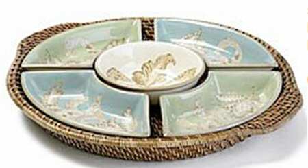Belle Isle Chip & Dip-6pc (4 Sides, Bowl & Wicker Tray)