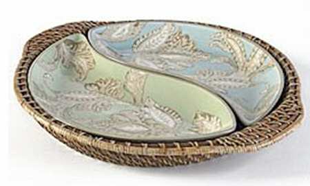 Belle Isle 2 Piece Round Server with Wicker Basket