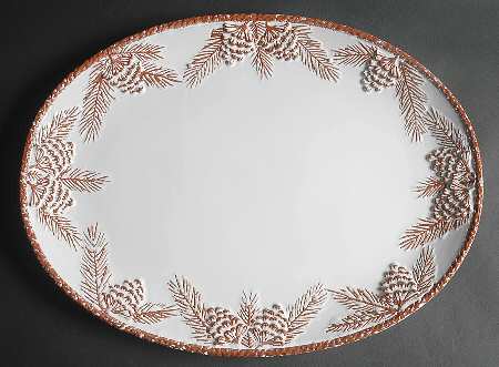Pine Cone 15" Oval Serving Platter