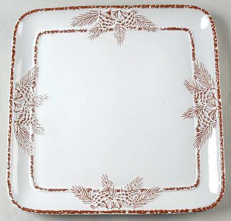 Pine Cone 14" Square Platter