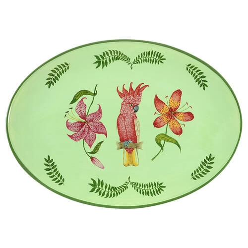 Parrotdise (Earthenware) 17" Oval Serving Platter