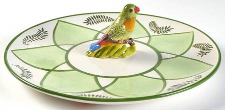 Parrotdise (Earthenware) 13" Round Tray