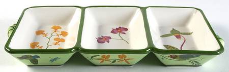 Parrotdise (Earthenware) 3 Section Server