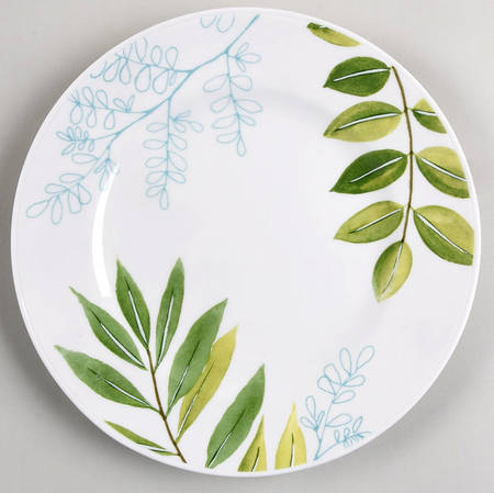 Creamware with Leaf Accents Salad Plate