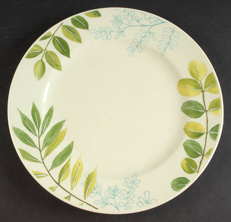 Creamware with Leaf Accents Dinner Plate by The Cellar (China)