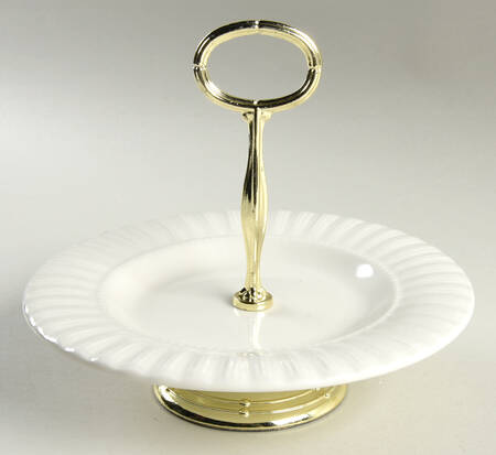 Beaded Shell 6"-7" Handled Footed Nut Dish HC