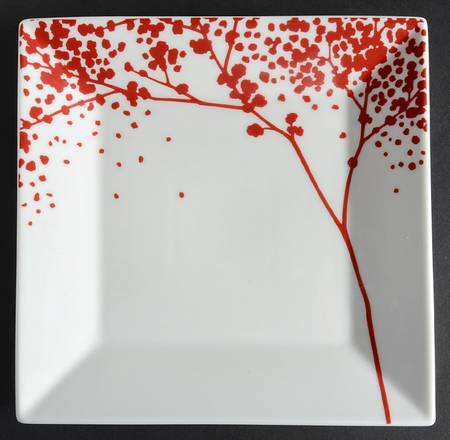 Falling Leaves Red Salad Plate