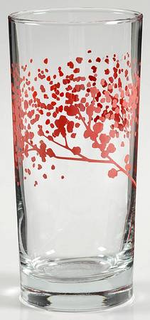 Falling Leaves Red 16 Oz Glassware Highball