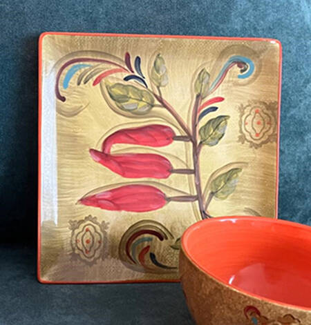 Santa Fe (Kate McRostie) Square Salad Plate