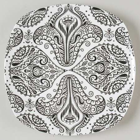 Linea Black Square Salad Plate