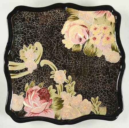 Midnight Floral 13" Square Serving Platter