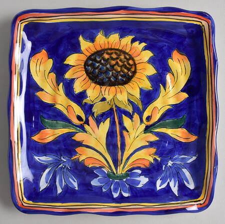 Royal Sunflower Square Salad Plate