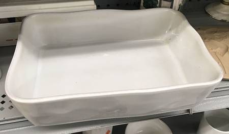 Marin White 12" Rectangular Baker