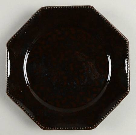 Prado Brown Black Salad/Dessert Plate